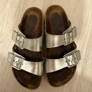 Silver Birkenstocks size 36 EU